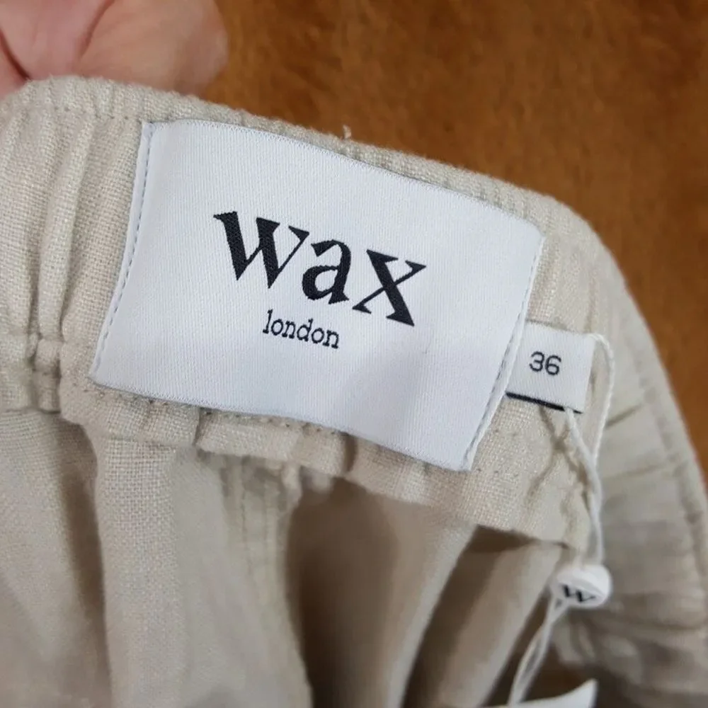 WAX LONDON Pants Mens Size 36 Tan Straight Leg 100% Linen KURT Trouser $175